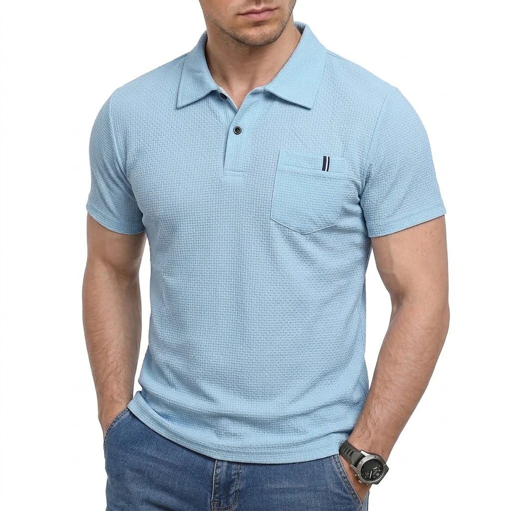 Men's Premium Lightweight Lapel Polo Shirt Summer QuickDry Performance Tops Luxury Breathable Athletic Gym Tee for Modern Casual