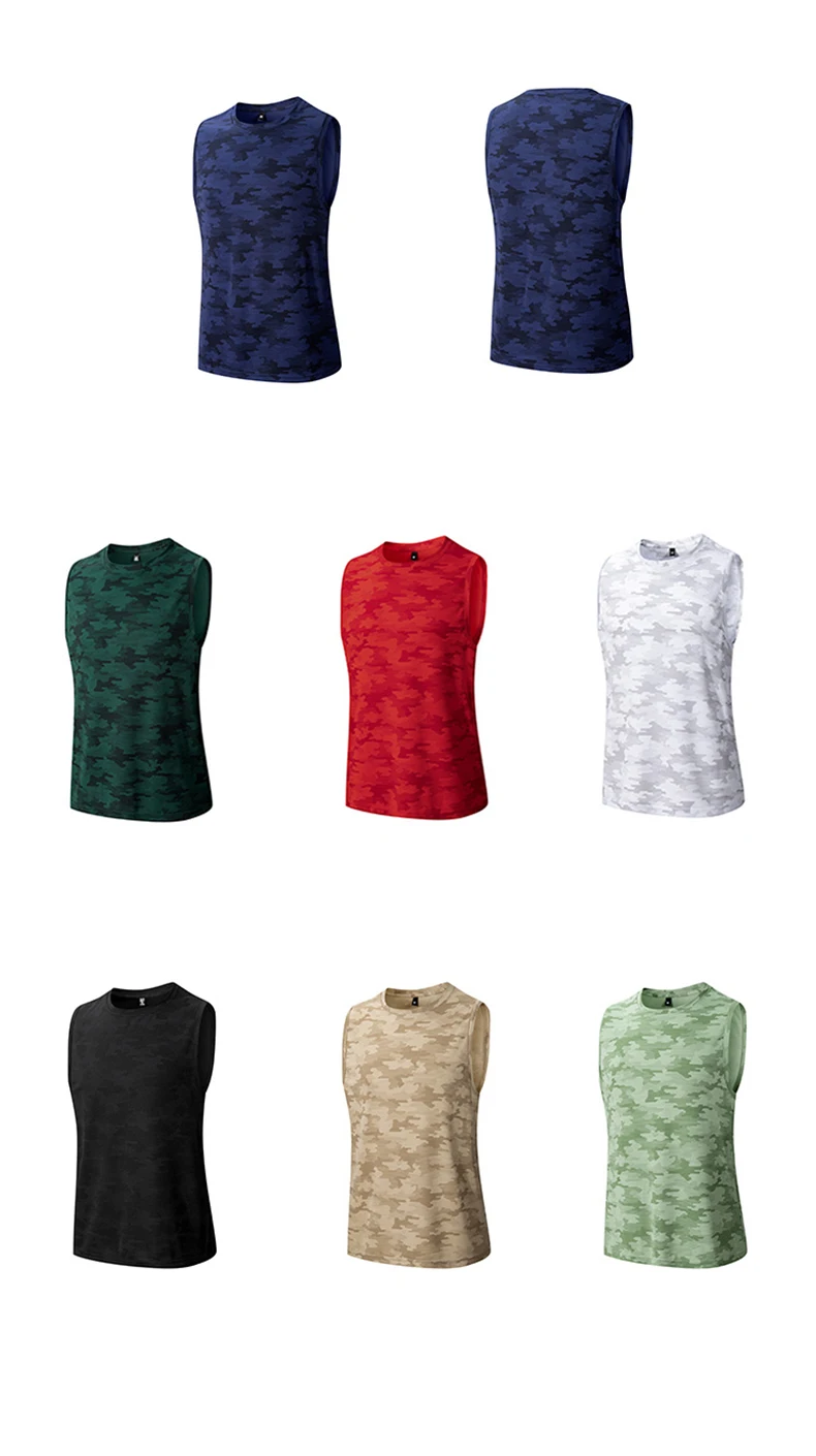 Sleeveless T-shirt Men Quick-drying Fitness Bodybuilding Shirt Male Fashion Basketball Vest Mesh Breathable Summer Gym Tank Men