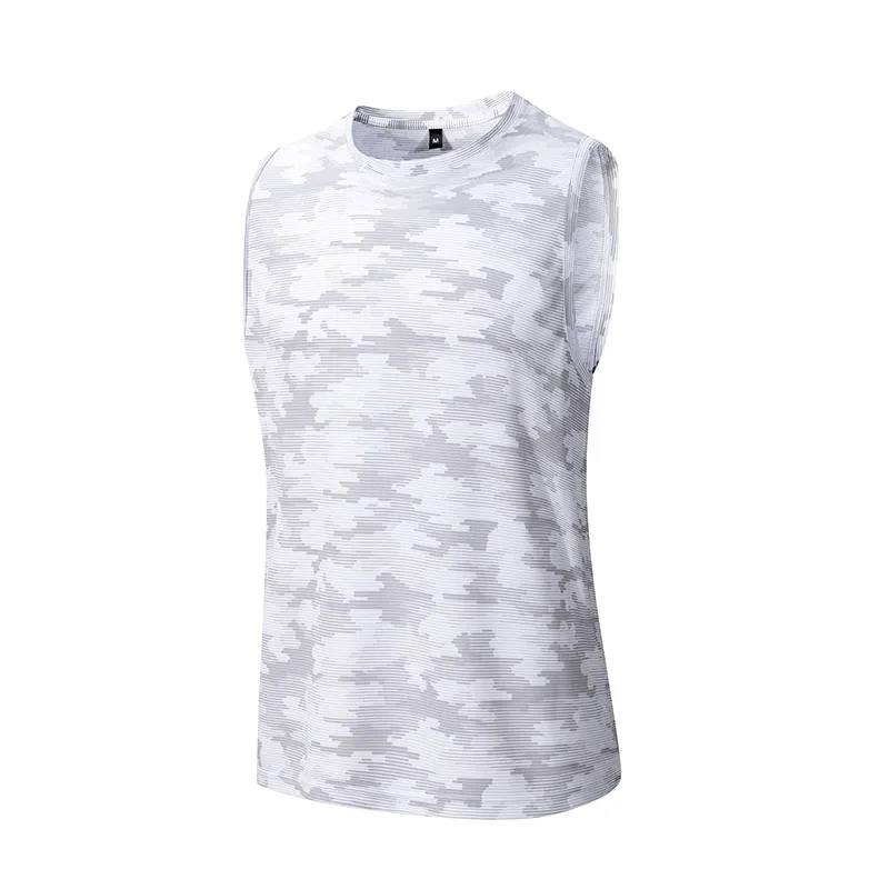 Sleeveless T-shirt Men Quick-drying Fitness Bodybuilding Shirt Male Fashion Basketball Vest Mesh Breathable Summer Gym Tank Men