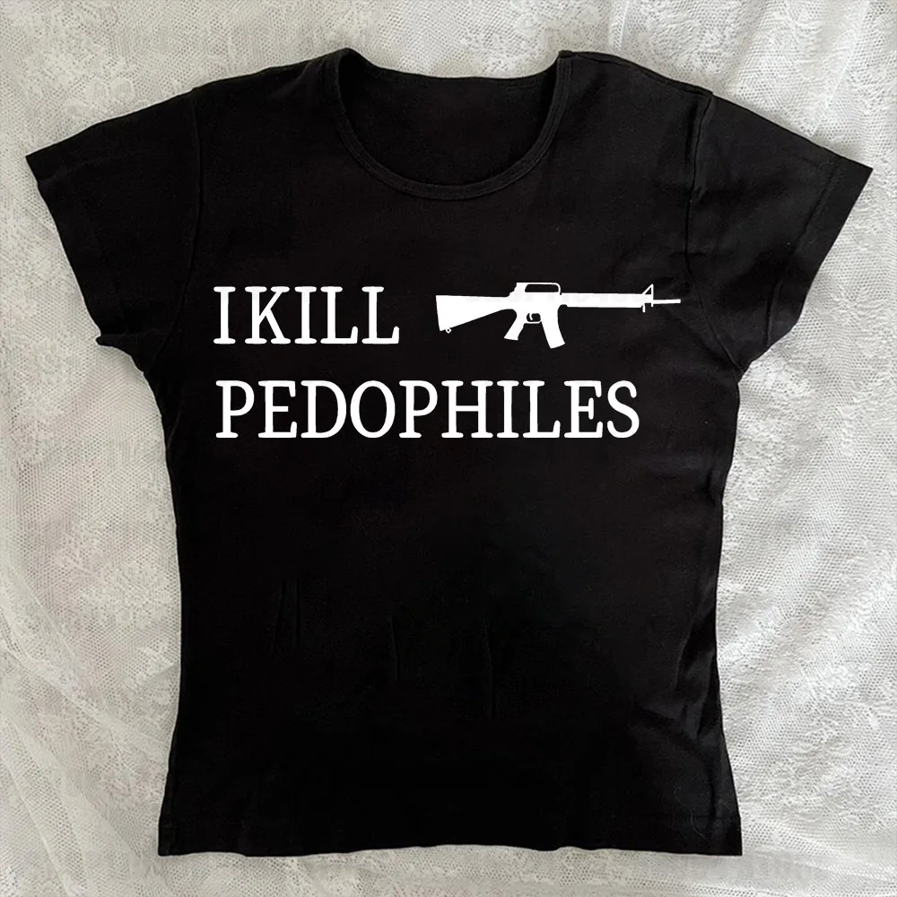 Grunge Punk Hip Hop Y2K Womens T-Shirt Short Sleeve Sexy Slim Chic Fashion Printed Crop Top Gothic Harajuku Emo Girls Streetwear
