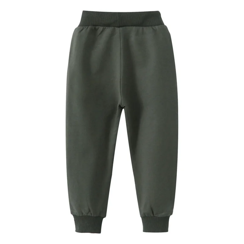 2-7T Autumn Spring Green Solid Children's Boys Sweatpants Fashion Sport Trousers Baby Drawstring Plain Full Pants