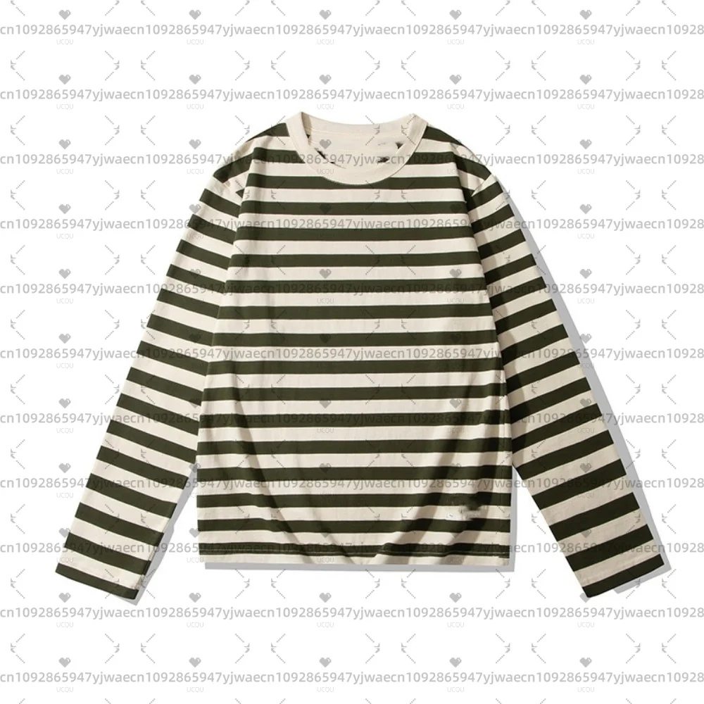 2026 spring Striped Long Sleeve hoodies For Men And Women Couple Classical Round Neck t-shirt Pullover sweatshirt men clothing