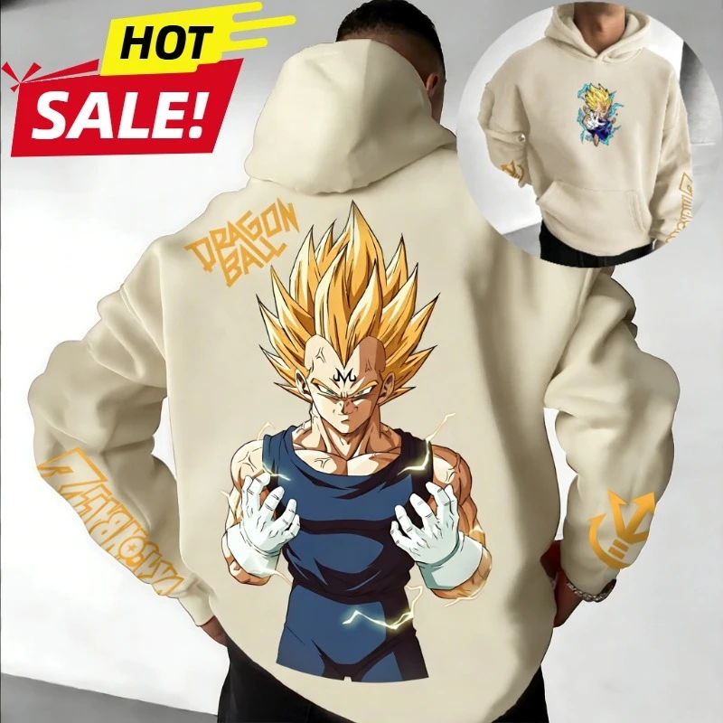 2026 New Dragon Ball Vegeta Saiyan Printed Hoodie Sweatshirt Men's and Women's Hoodie Men's Tops Sports Hoodie Harajuku Hoodie