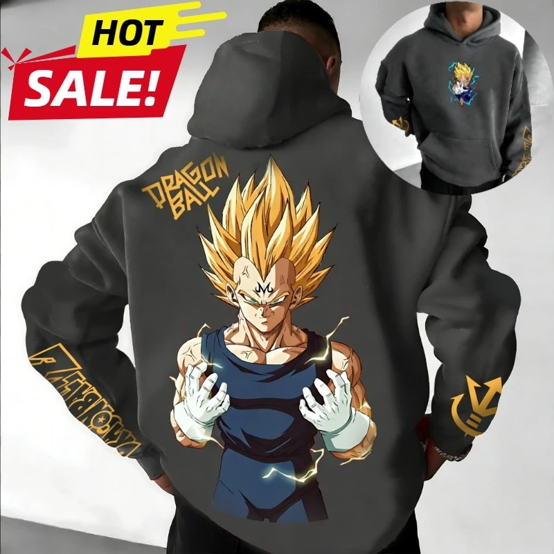 2026 New Dragon Ball Vegeta Saiyan Printed Hoodie Sweatshirt Men's and Women's Hoodie Men's Tops Sports Hoodie Harajuku Hoodie