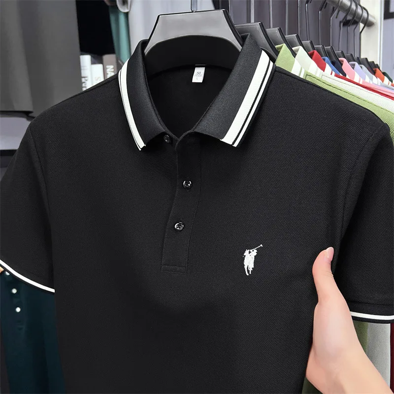 100% cotton luxury brand short sleeve polo shirt men new classic pony embroidery summer T-shirt high-end fashion casual Paul top