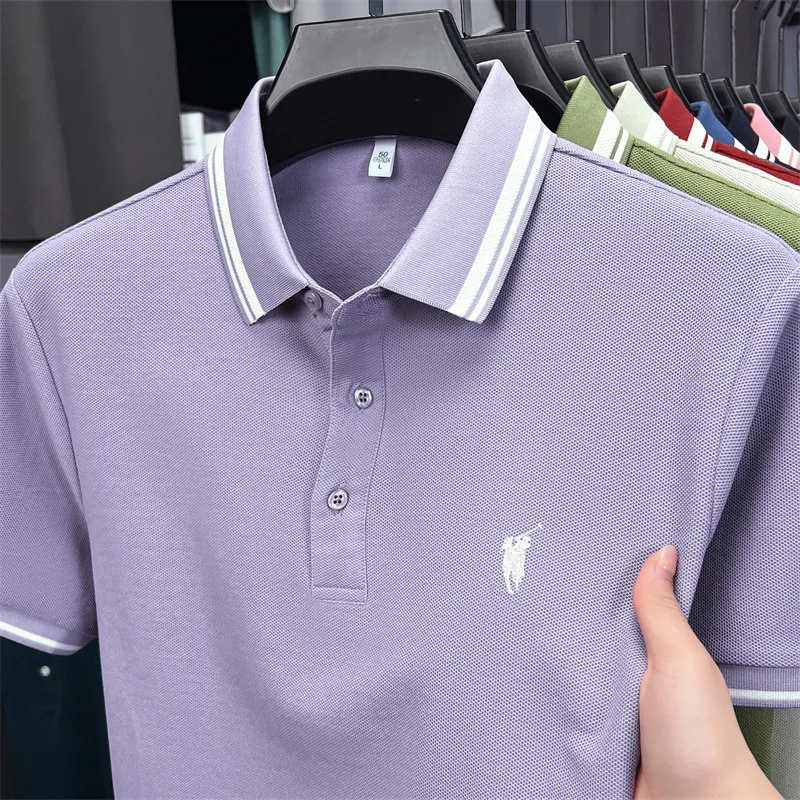 100% cotton luxury brand short sleeve polo shirt men new classic pony embroidery summer T-shirt high-end fashion casual Paul top
