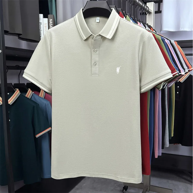 100% cotton luxury brand short sleeve polo shirt men new classic pony embroidery summer T-shirt high-end fashion casual Paul top
