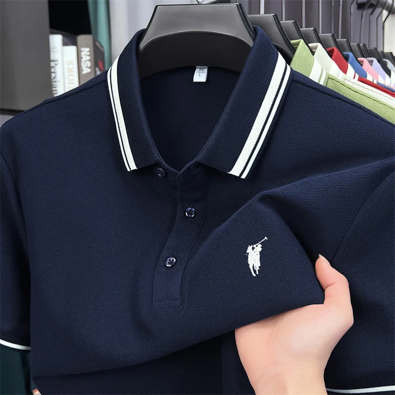 100% cotton luxury brand short sleeve polo shirt men new classic pony embroidery summer T-shirt high-end fashion casual Paul top