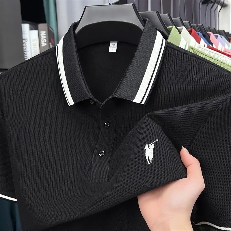 100% cotton luxury brand short sleeve polo shirt men new classic pony embroidery summer T-shirt high-end fashion casual Paul top