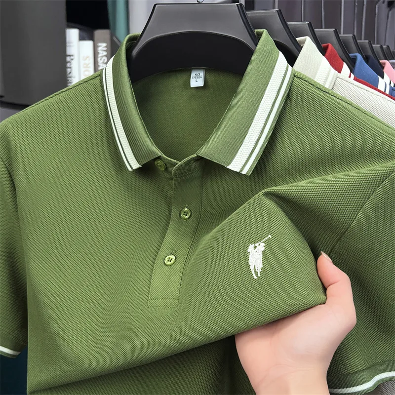 100% cotton luxury brand short sleeve polo shirt men new classic pony embroidery summer T-shirt high-end fashion casual Paul top