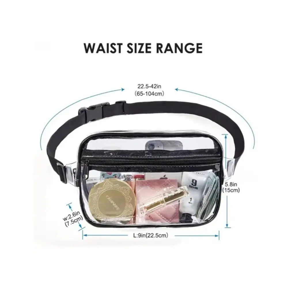Waterproof Shoulder Bag Transparent Waist Bag Sport PVC Fanny Pack Coin Purse Phone Bag Woman Waist Packs Fishing