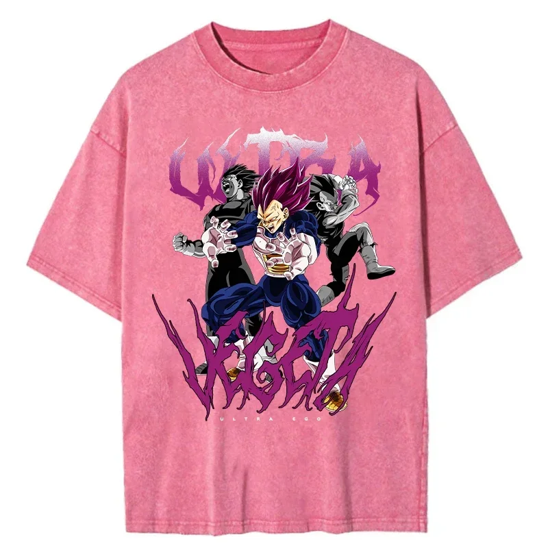 Men Streetwear Hip Hop Vintage Pink Tshirt Japanese Anime Dragon Ball Graphic T-Shirt Harajuku Summer T Shirt Cotton Tops Tees