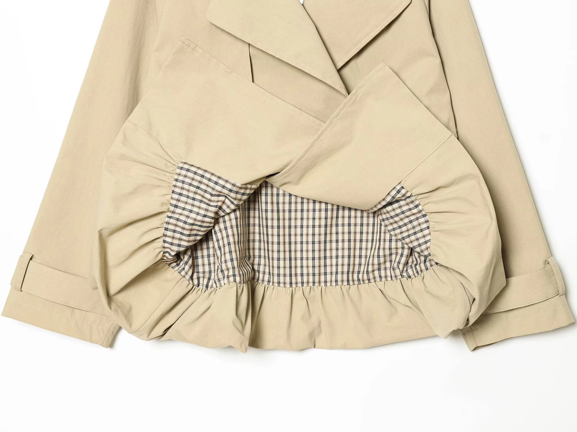 2026 Spring/Summer New Product Women's Fashion Style Long Sleeve Collar Adjustable Waist Short Windbreaker