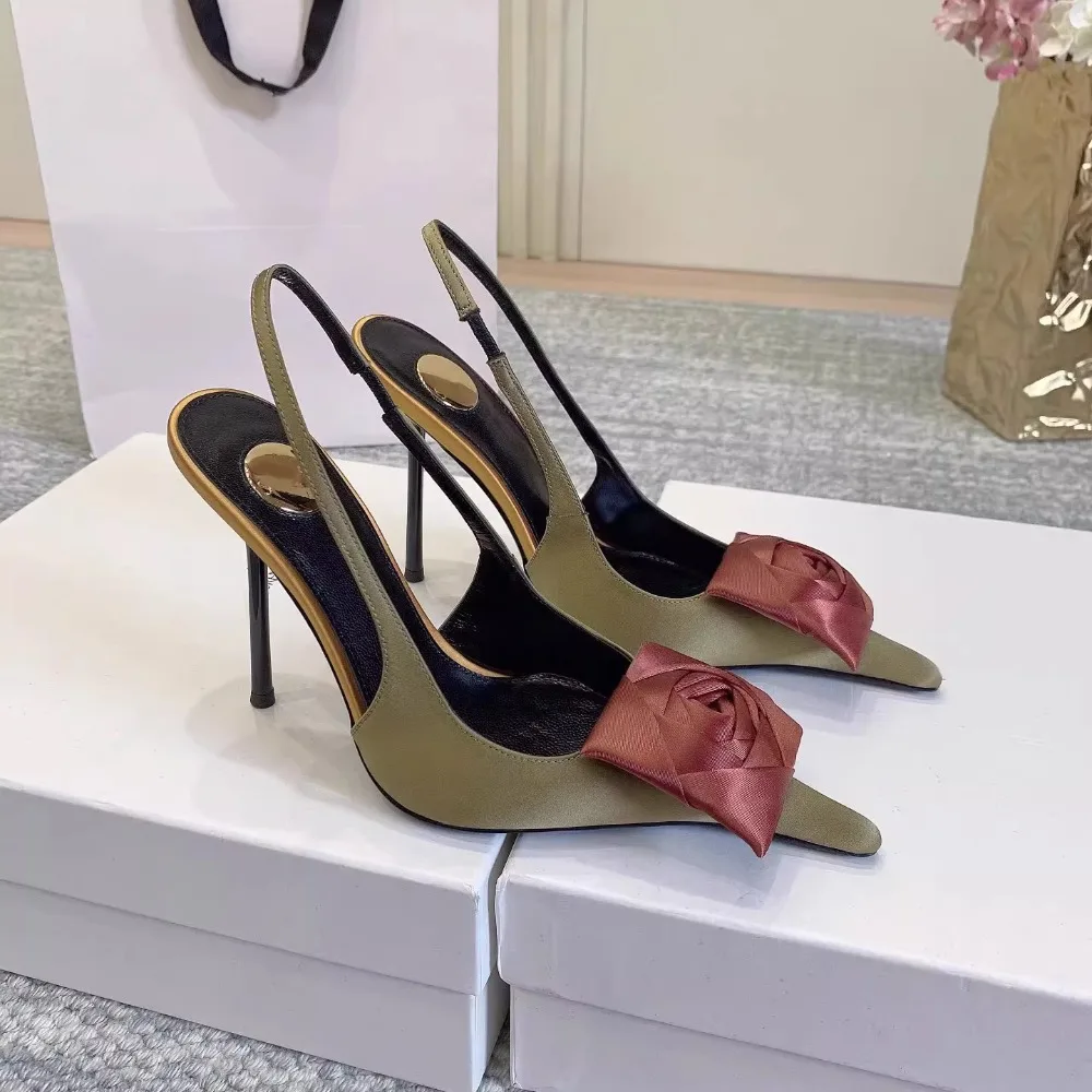 2026 Spring and Summer New Pointed Flower Stiletto Sandals Women's Back Trip Sexy Fashion Trend High Heels