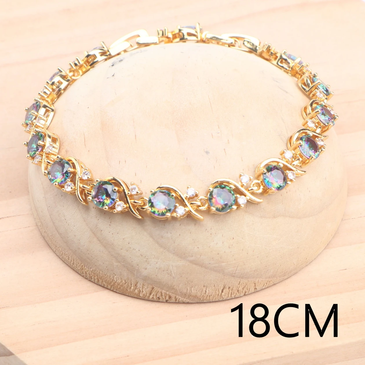 925 Silver Jewelry Sets For Women Magic Rainbow Zircon Gold Color Wedding Earrings Stones Bracelets Rings Pendant Necklace Set