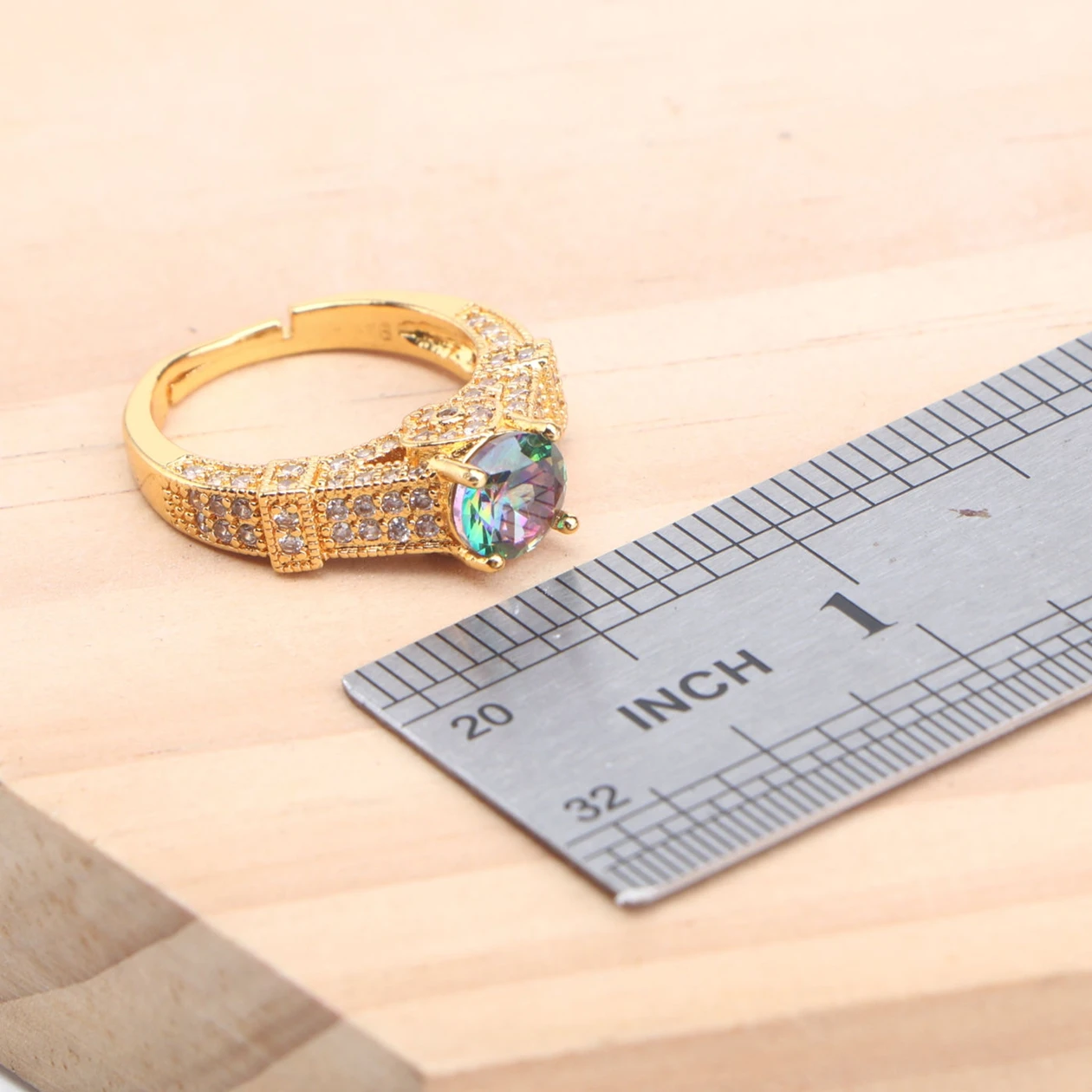 925 Silver Jewelry Sets For Women Magic Rainbow Zircon Gold Color Wedding Earrings Stones Bracelets Rings Pendant Necklace Set