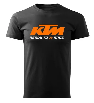 KTM Ready to Race Logo Men’s T-Shirt Cotton Short Sleeve Crew Neck Casual Motorcycle Graphic Tee Summer Streetwear Tee
