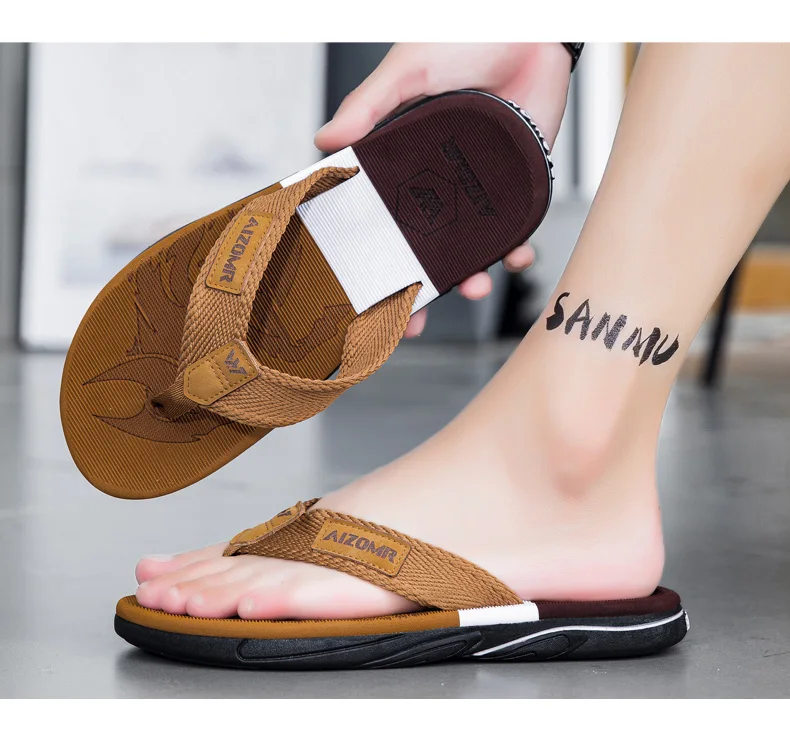 2026 High-end Men's Flip-flops,Anti-slip, Wear-resistant,Odorless,New Summer Outerwear Flip-flops,Beach Sandals