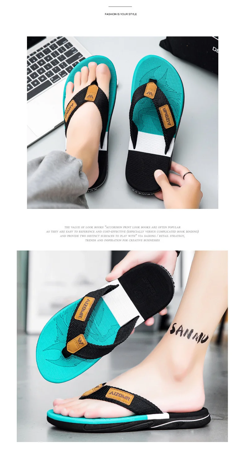 2026 High-end Men's Flip-flops,Anti-slip, Wear-resistant,Odorless,New Summer Outerwear Flip-flops,Beach Sandals