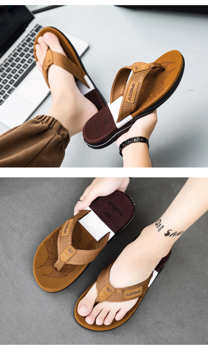 2026 High-end Men's Flip-flops,Anti-slip, Wear-resistant,Odorless,New Summer Outerwear Flip-flops,Beach Sandals