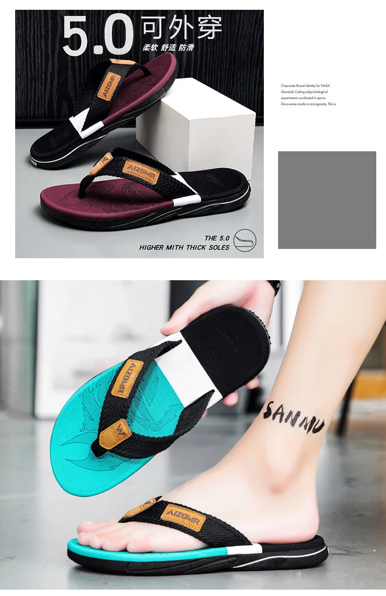 2026 High-end Men's Flip-flops,Anti-slip, Wear-resistant,Odorless,New Summer Outerwear Flip-flops,Beach Sandals