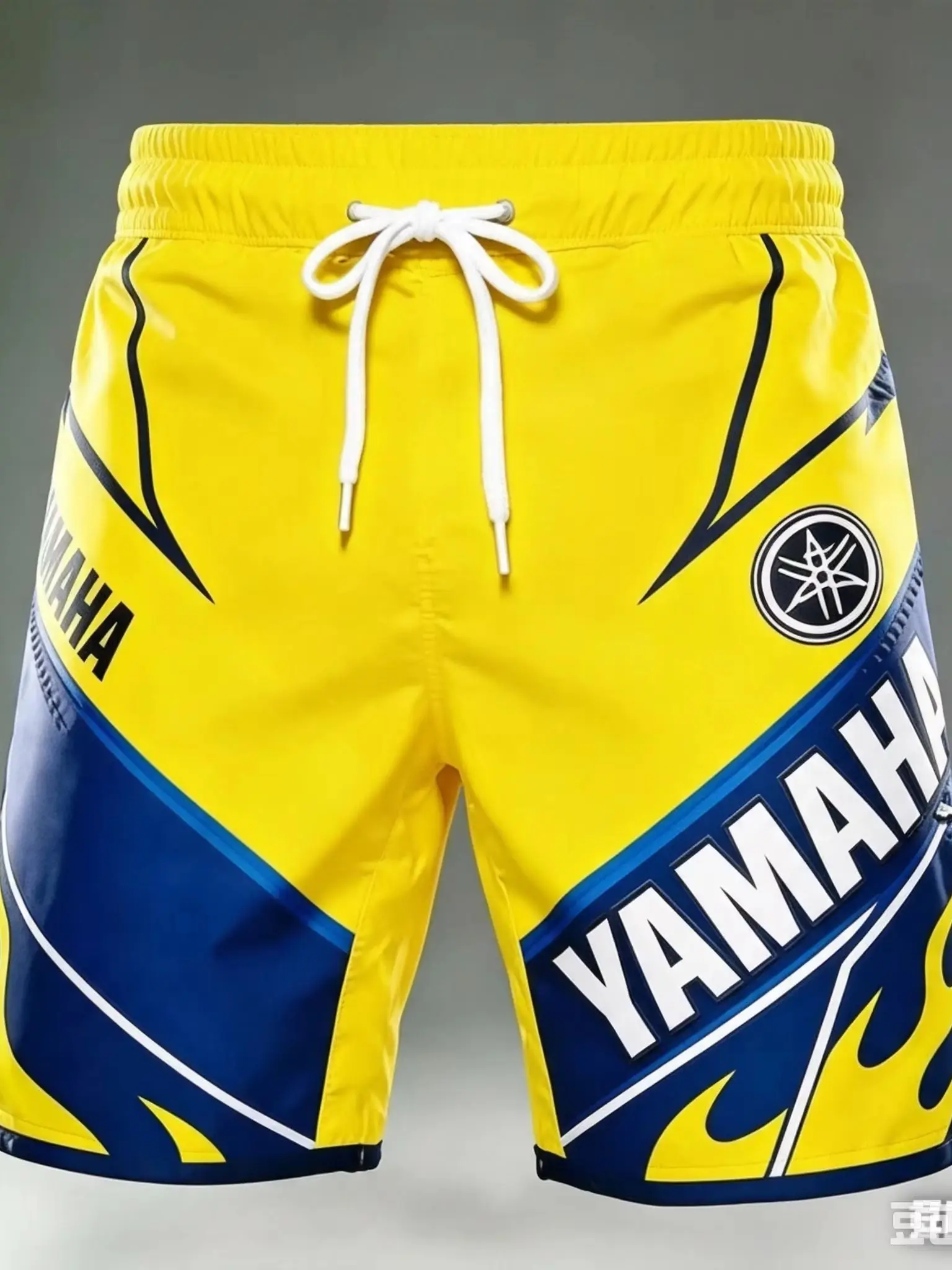 2026 Summer Trendy Yamaha Yellow Pocket Shorts for Men and Women Fashion Casual Fast Drying Motorcycle Cycling Sports Shorts