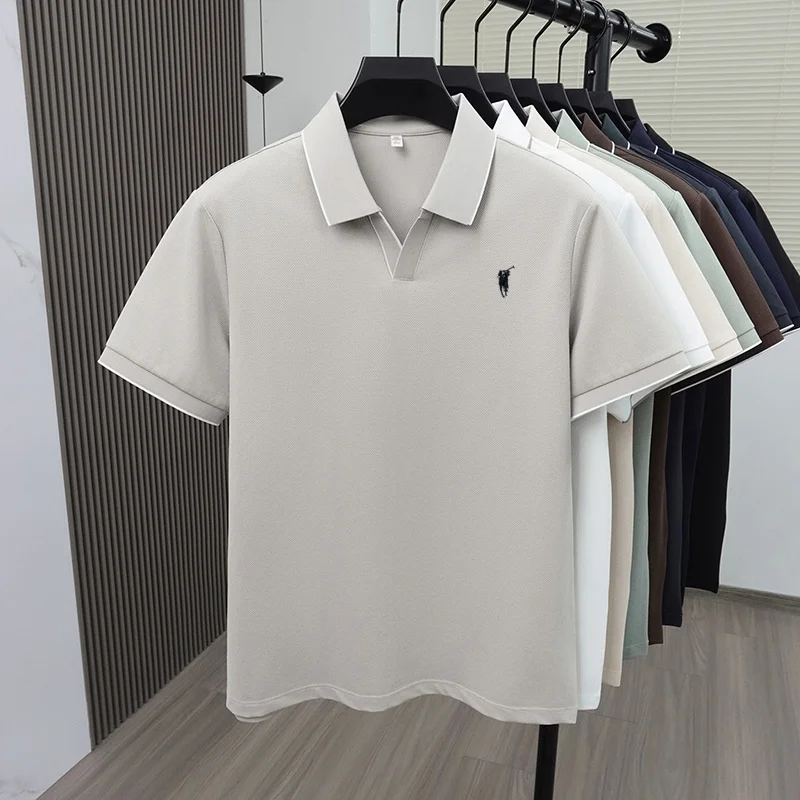 2026 New Fashionable Pony Embroidered Men's Summer Short sleeved Polo Shirt Skin friendly Breathable Business Casual T-shirt Top