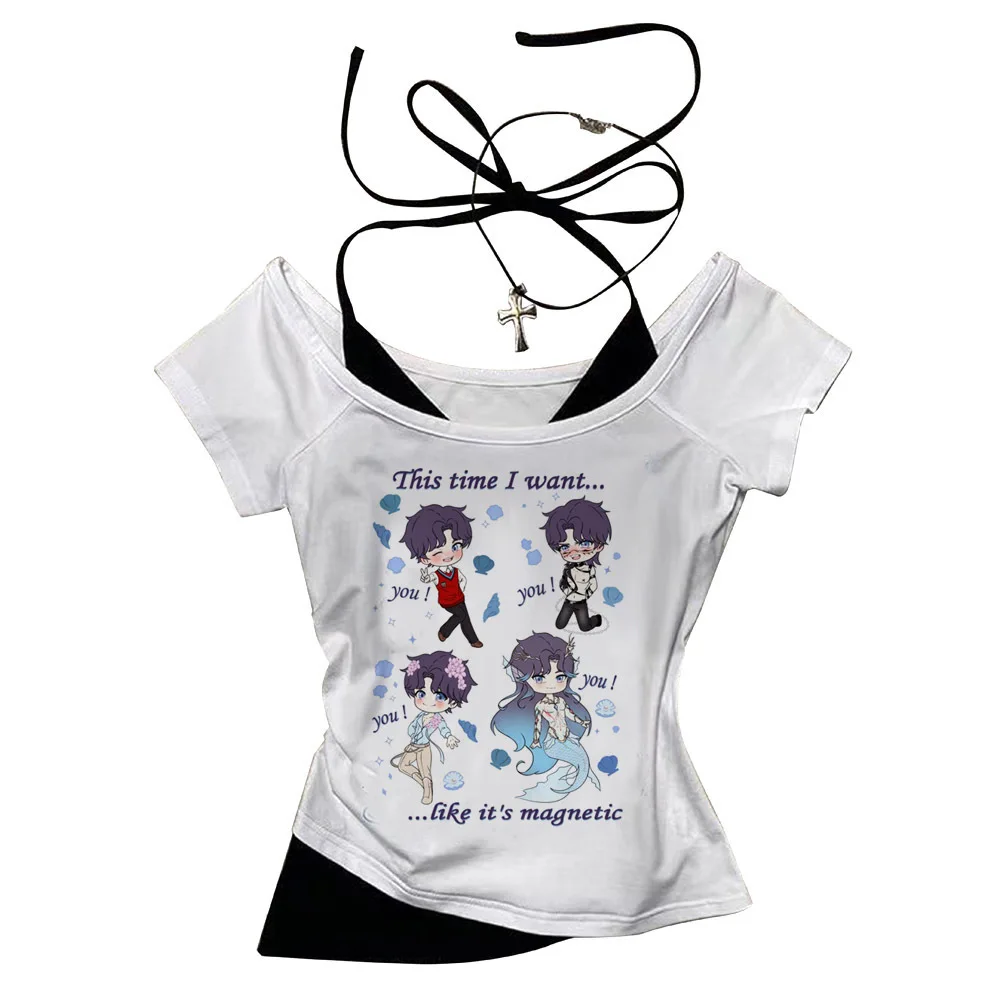 Love And Deepspace crop top girl japanese y2k 2000s gyaru japan shirt vintage gyaru dollette