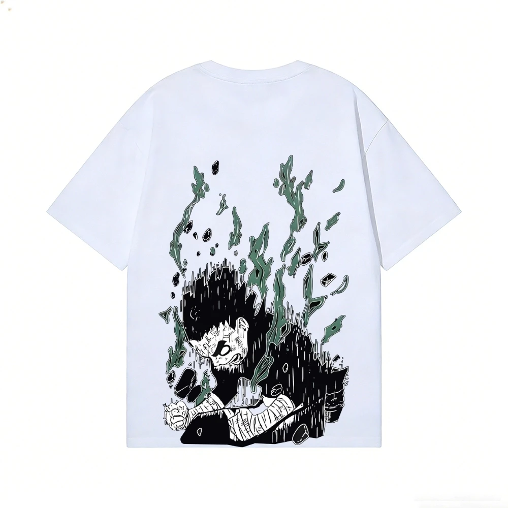 Rock Lee Naruto Back Art Cotton Tee High-quality Streetwear Is Suitable for Both Men's and Women's 2026 New Summer