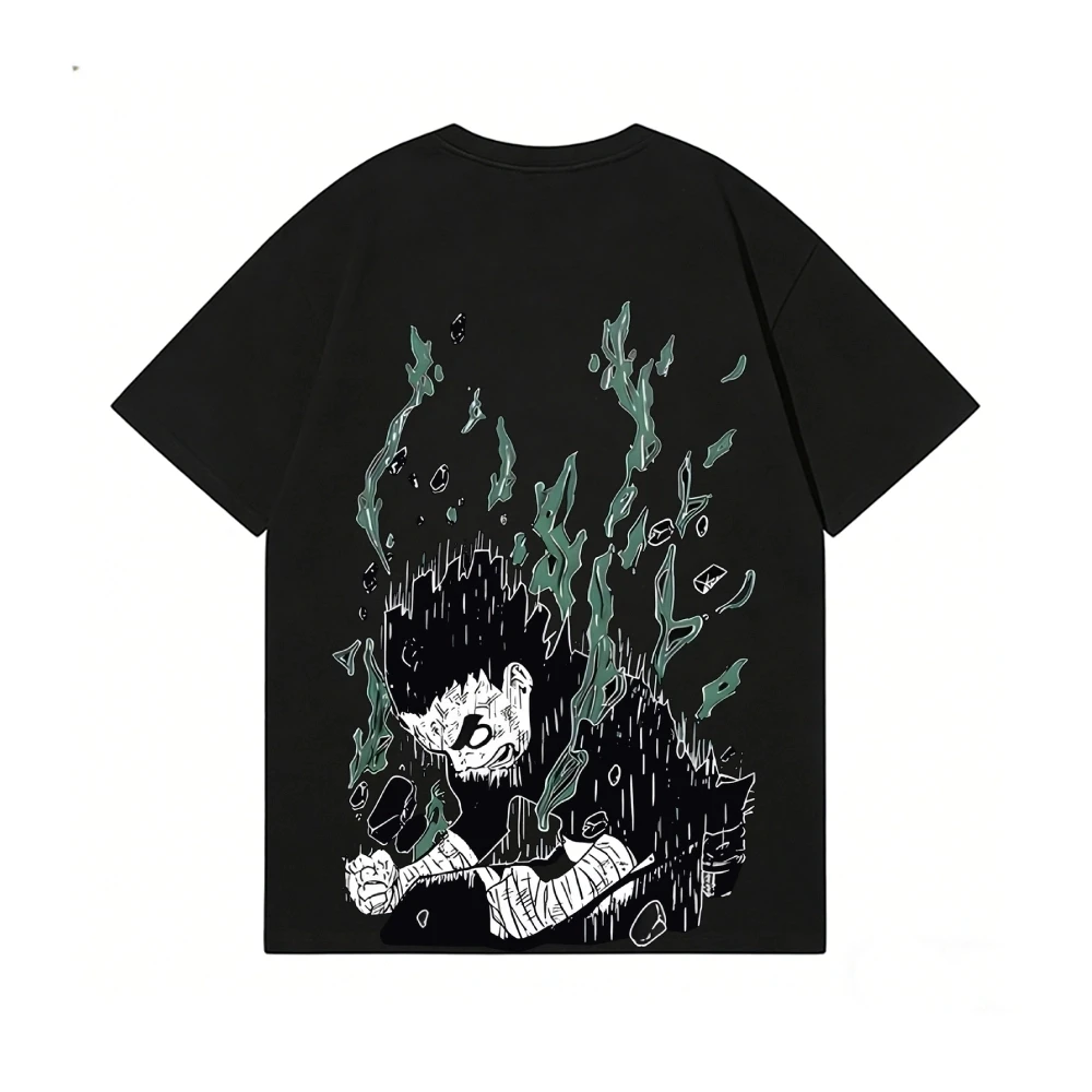 Rock Lee Naruto Back Art Cotton Tee High-quality Streetwear Is Suitable for Both Men's and Women's 2026 New Summer