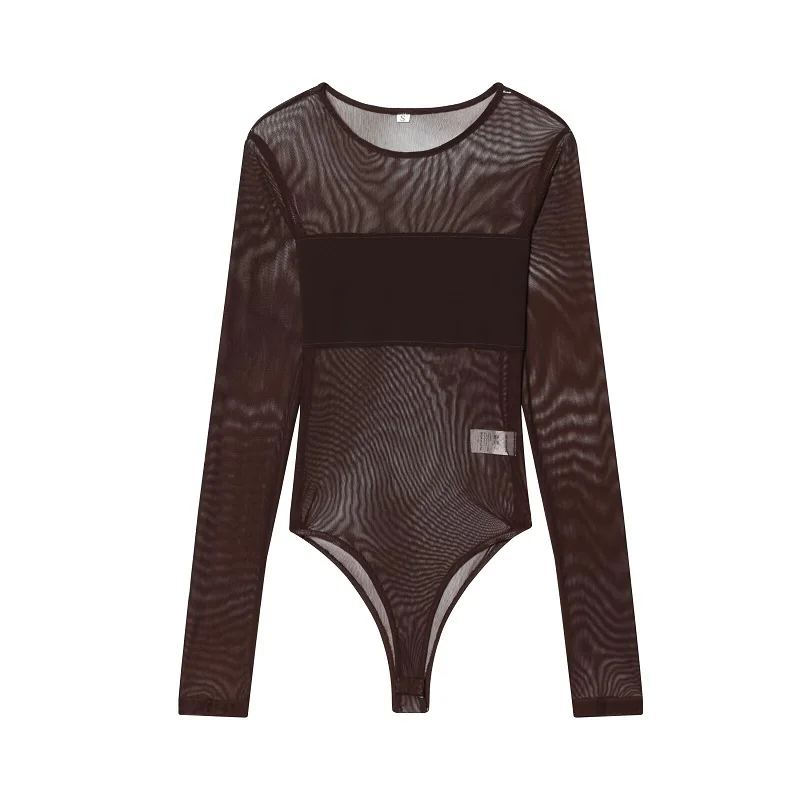 MUJER Sexy Tulle Body Suits Women Transparent Mesh Bodysuit Women Summer Sleeveless Jumpsuits for Women Sexy Lingerie Corset Top