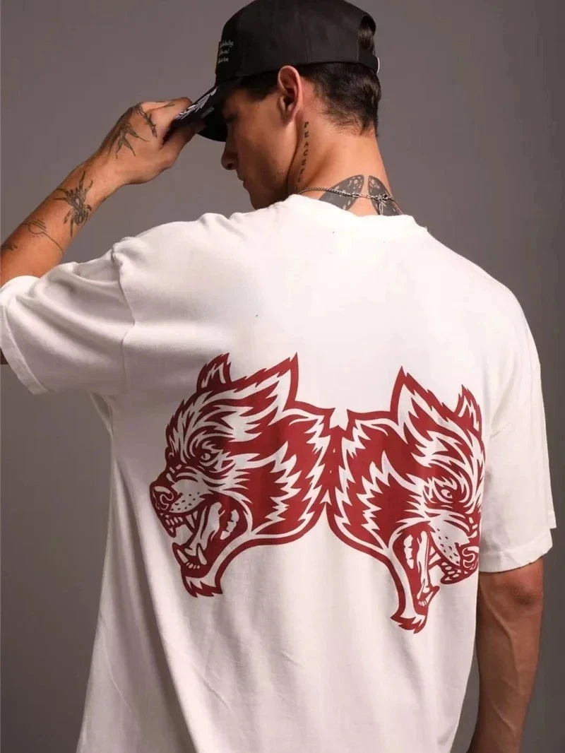 Wolf Head Sports Fitness Training Gym Leisure T-Shirt Men's and Women's Luxury Brand Top 2026 New