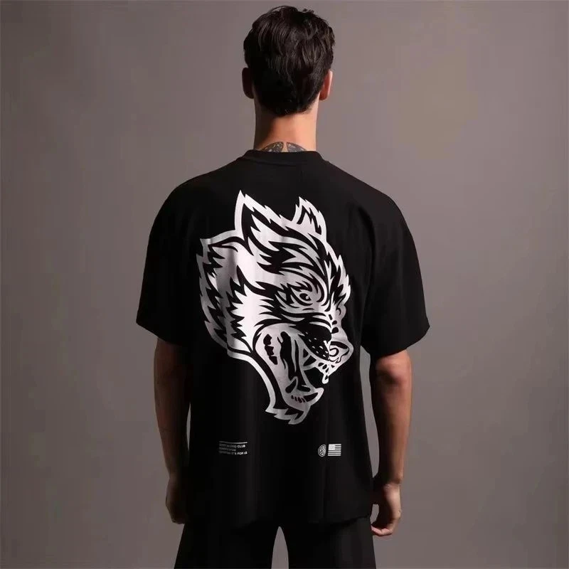 Wolf Head Sports Fitness Training Gym Leisure T-Shirt Men's and Women's Luxury Brand Top 2026 New