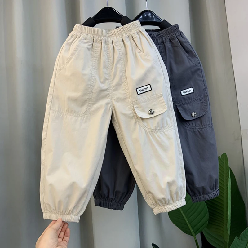 2-10 Years Spring Summer Boys Pants Comfortable And Loose Style Sport Overalls Cargo Trousers For Kids Children Present
