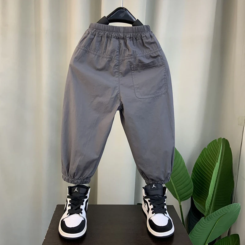 2-10 Years Spring Summer Boys Pants Comfortable And Loose Style Sport Overalls Cargo Trousers For Kids Children Present
