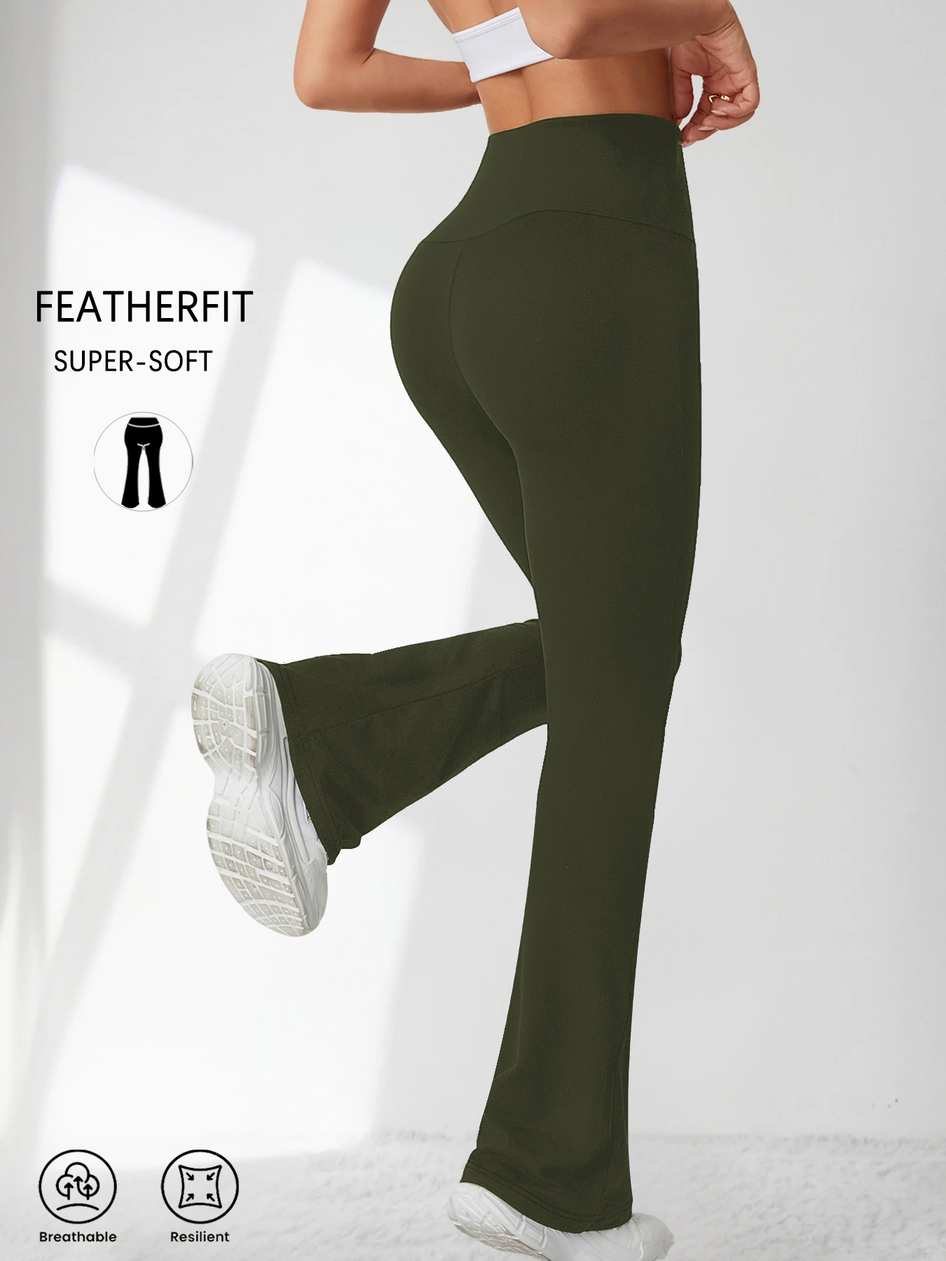 Women's Super Soft Flare Pants High Waisted Tummy Control Workout Yoga Push Up Gym Fitness Long Leggings Bell Bottoms