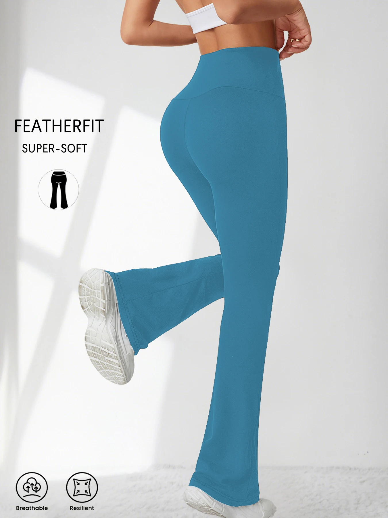 Women's Super Soft Flare Pants High Waisted Tummy Control Workout Yoga Push Up Gym Fitness Long Leggings Bell Bottoms