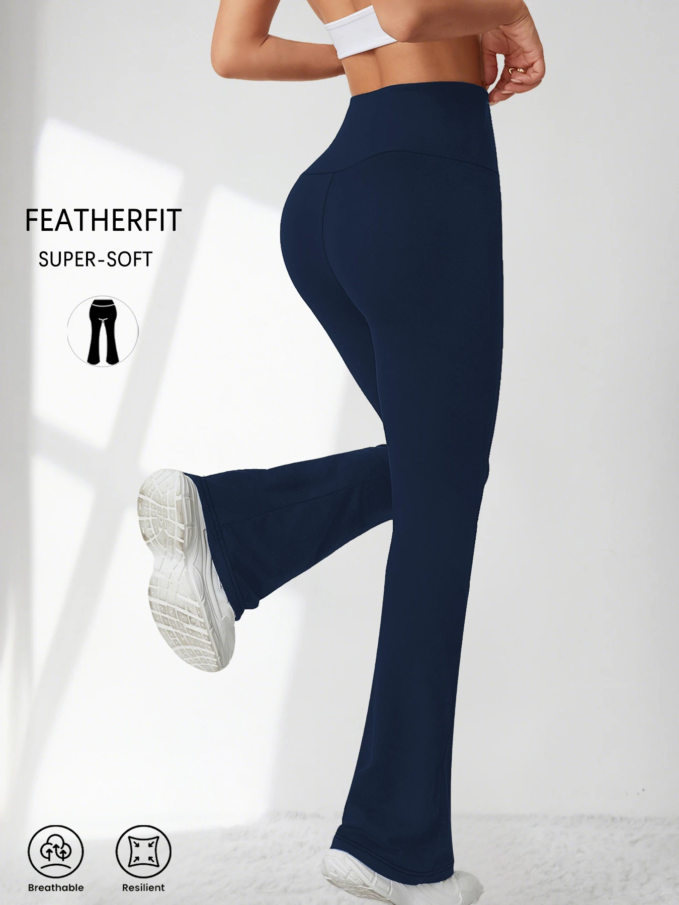 Women's Super Soft Flare Pants High Waisted Tummy Control Workout Yoga Push Up Gym Fitness Long Leggings Bell Bottoms