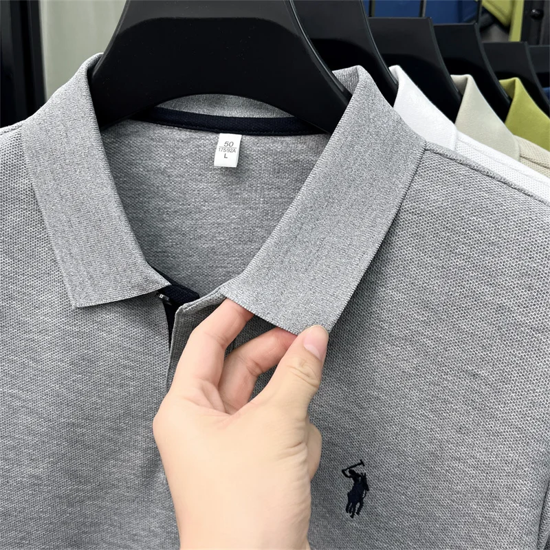 Designer brand 100% cotton short sleeve polo shirt luxury pony embroidery men's fashion summer comfort business casual T-shirt