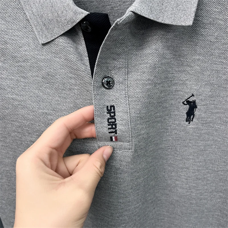 Designer brand 100% cotton short sleeve polo shirt luxury pony embroidery men's fashion summer comfort business casual T-shirt