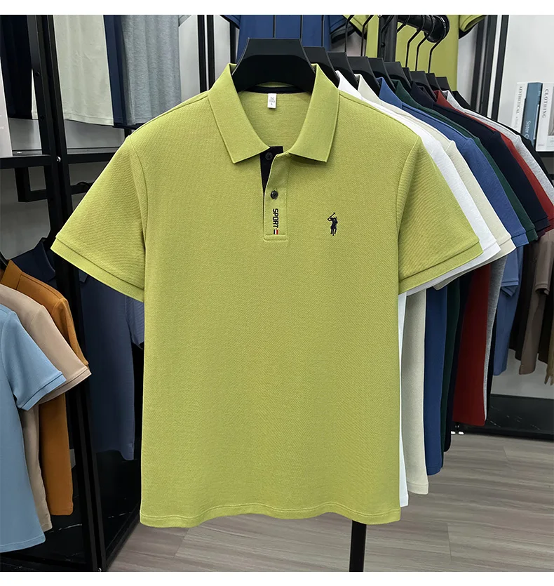Designer brand 100% cotton short sleeve polo shirt luxury pony embroidery men's fashion summer comfort business casual T-shirt