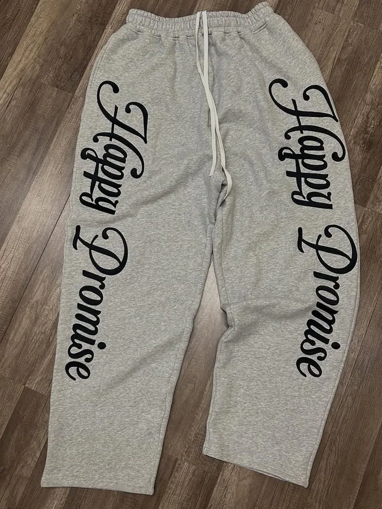 Trendy Streetwear Gothic Retro Harajuku Y2K Pink Sweatpants Hip-hop Casual Wide-leg Baggy Jogger Trousers for Men Women And Kids