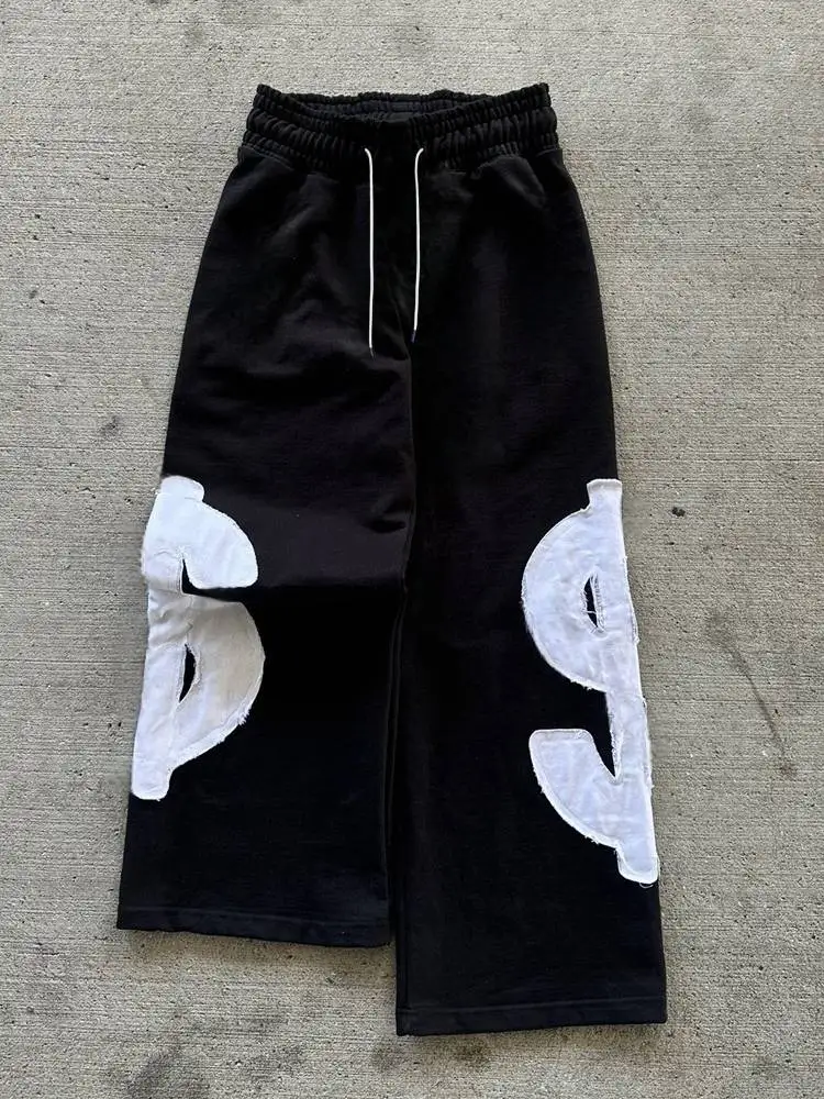 Trendy Streetwear Gothic Retro Harajuku Y2K Pink Sweatpants Hip-hop Casual Wide-leg Baggy Jogger Trousers for Men Women And Kids
