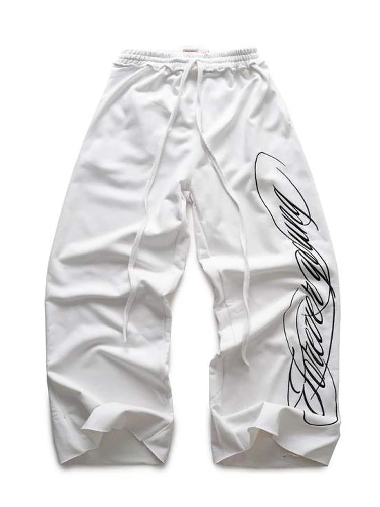 Trendy Streetwear Gothic Retro Harajuku Y2K Pink Sweatpants Hip-hop Casual Wide-leg Baggy Jogger Trousers for Men Women And Kids