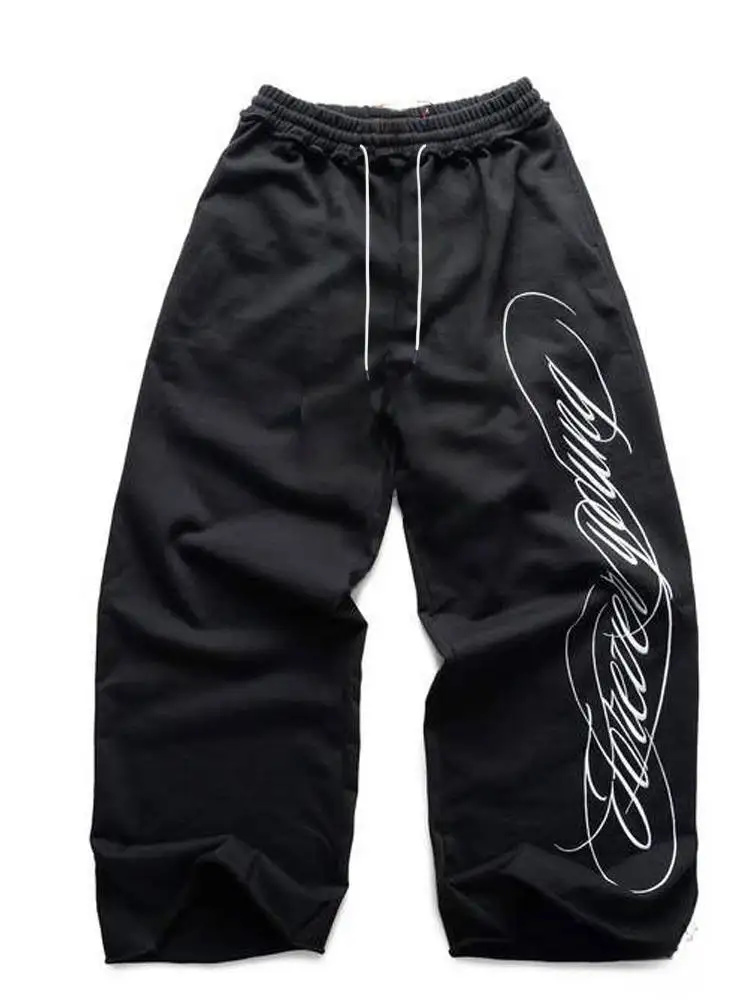 Trendy Streetwear Gothic Retro Harajuku Y2K Pink Sweatpants Hip-hop Casual Wide-leg Baggy Jogger Trousers for Men Women And Kids