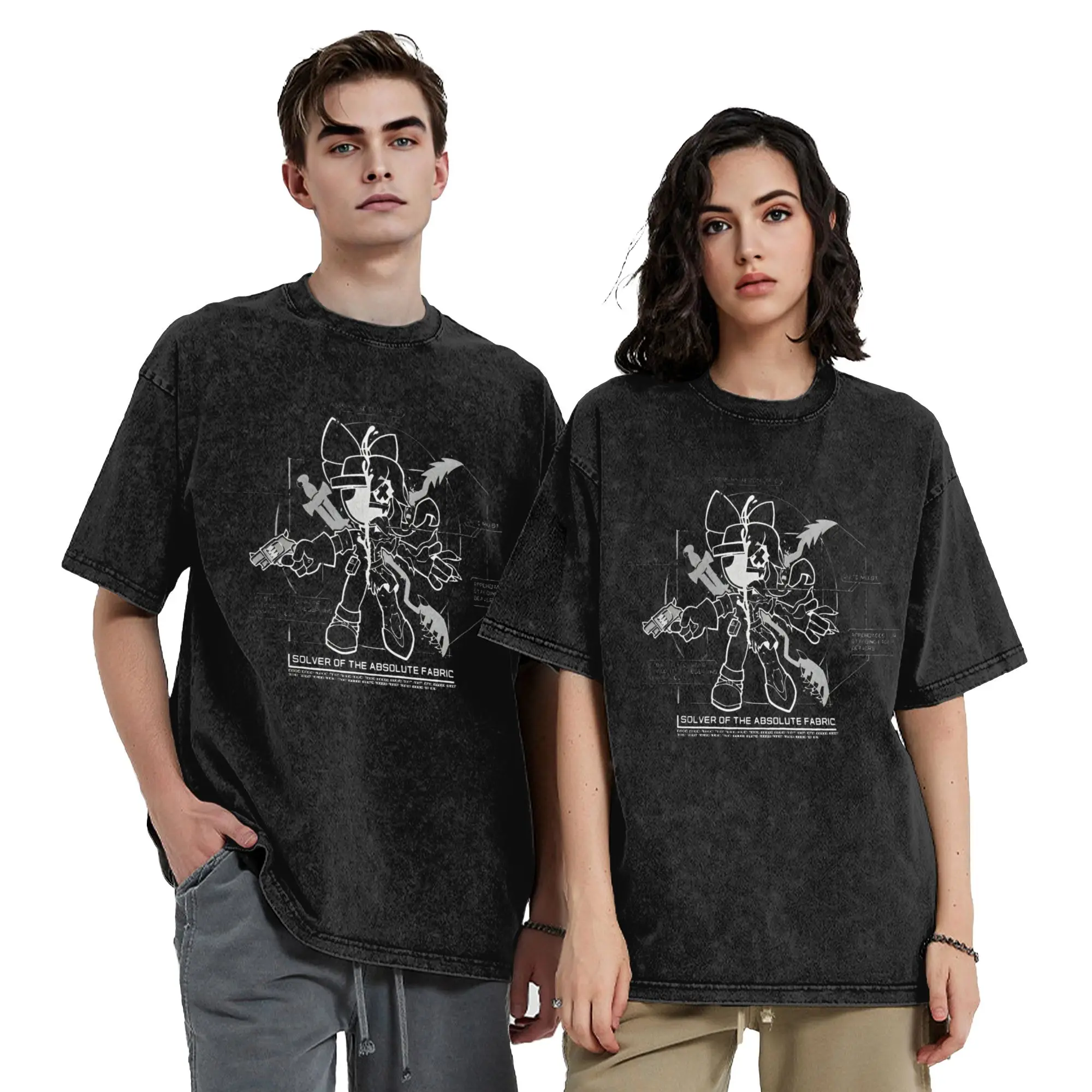 Murder Drones Anime T Shirts Hip Hop Washed Short Sleeve Street T-Shirt Fashion Men Women Tops Streetwear Printed Tee Shirt