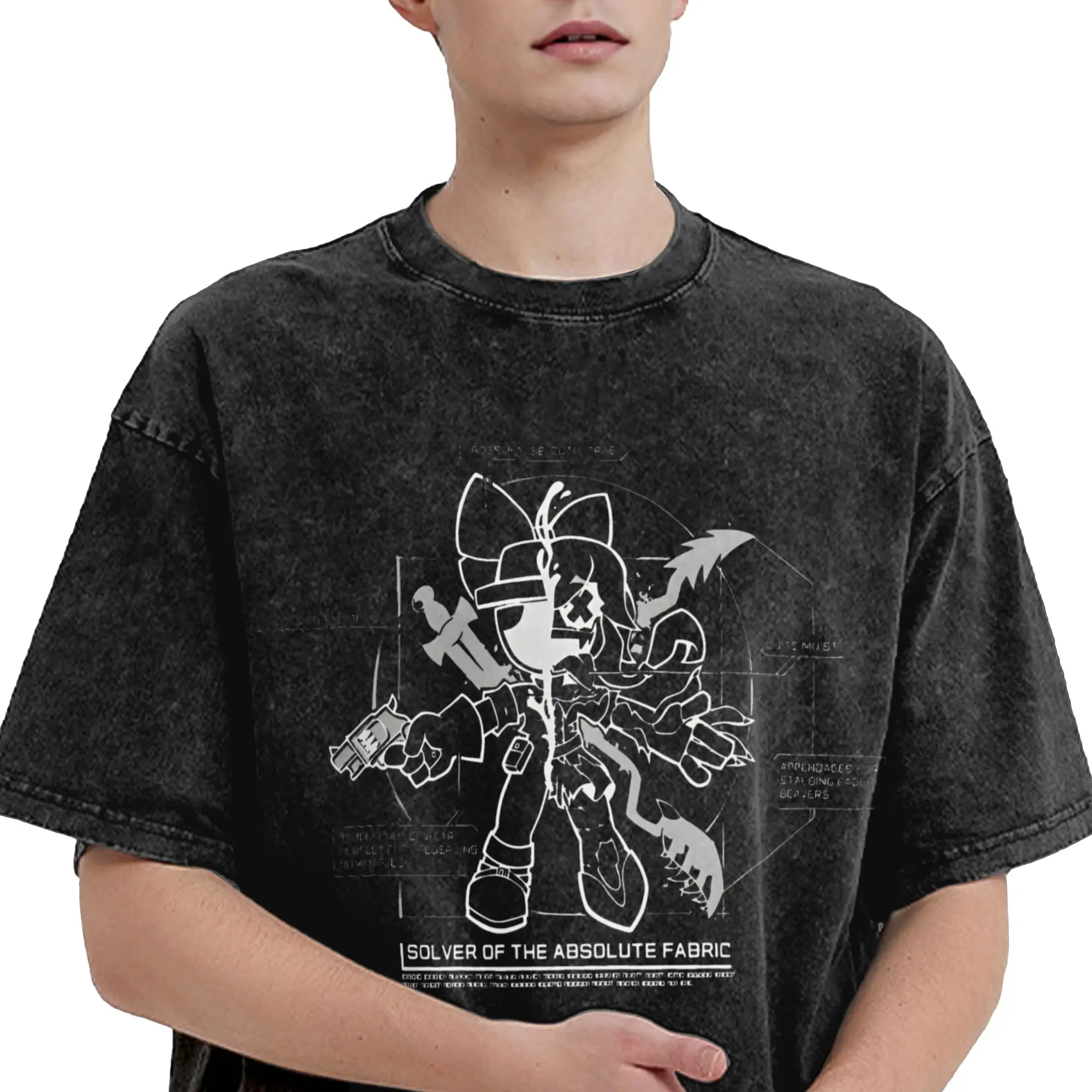 Murder Drones Anime T Shirts Hip Hop Washed Short Sleeve Street T-Shirt Fashion Men Women Tops Streetwear Printed Tee Shirt