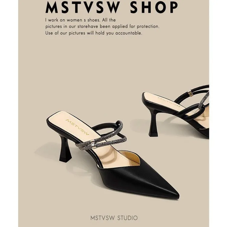 2026 Summer Relaxation Woman Designer Pointed Toe Women Slipper Fashion Women Slipper Sexy Stiletto Lady Party Shoes 897