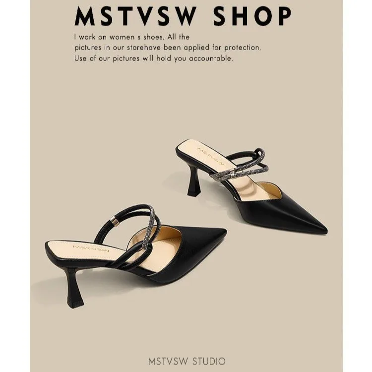 2026 Summer Relaxation Woman Designer Pointed Toe Women Slipper Fashion Women Slipper Sexy Stiletto Lady Party Shoes 897