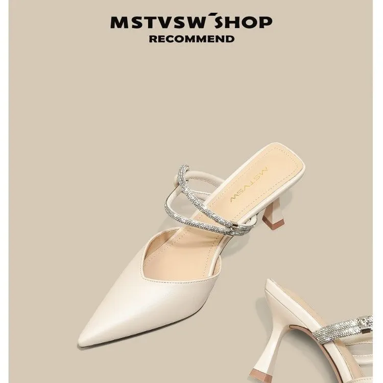 2026 Summer Relaxation Woman Designer Pointed Toe Women Slipper Fashion Women Slipper Sexy Stiletto Lady Party Shoes 897